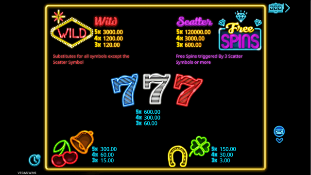 Игровой интерфейс Vegas Wins 6