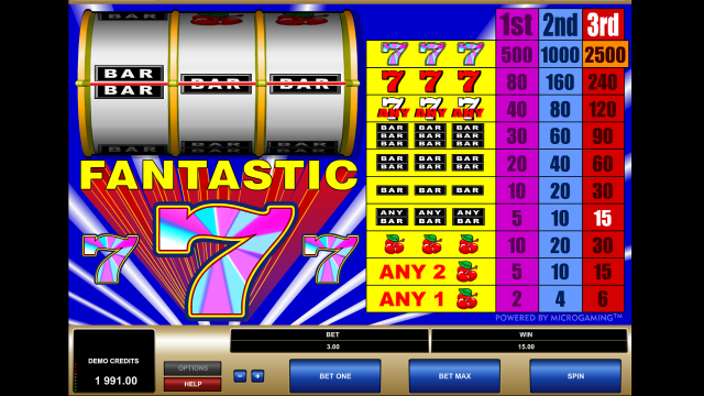 Игровой интерфейс Fantastic Sevens 2